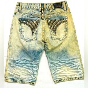 New Men's ROBIN'S JEAN sz 31 Studded Denim Short